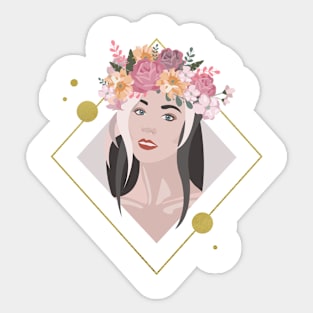 Boho Woman Portrait Sticker